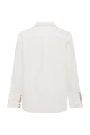 Yaka Embroidered Cuff Shirt – White